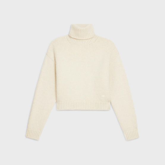 Women Pull Col Roulé Boxy Triomphe Sweatshirt - Off White