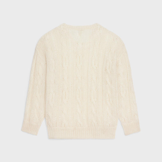 Men Pull Boxy Col Rond Sweatshirt - Off White