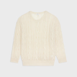 Men Pull Boxy Col Rond Sweatshirt - Off White