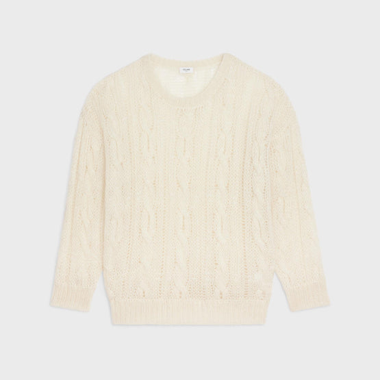 Men Pull Boxy Col Rond Sweatshirt - Off White