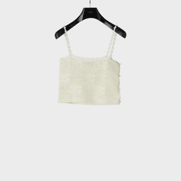 Women Triomphe All-Over Tank Top - Off White