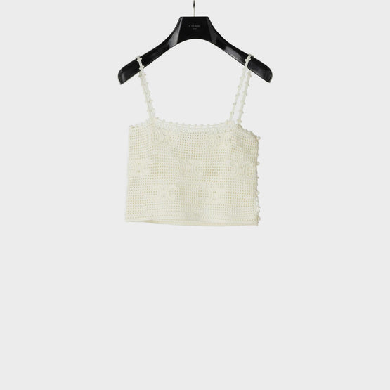 Women Triomphe All-Over Tank Top - Off White