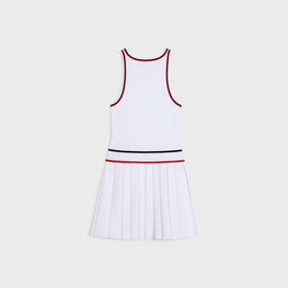 Women Athlétique Sans Manches Dress - White/Red/Blue