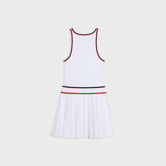 Women Athlétique Sans Manches Dress - White/Red/Blue