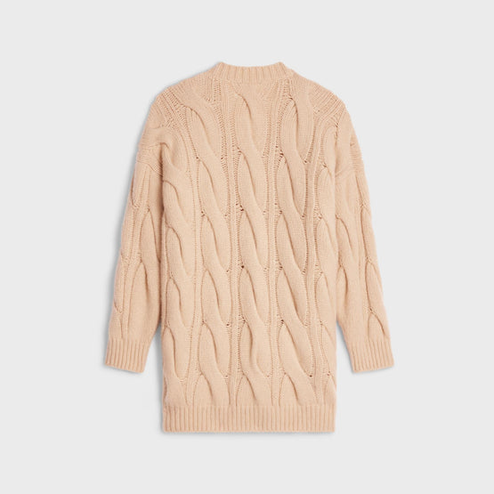 Women Long Torsades Cardigan - Light Sand