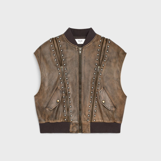 Men Boule SM Studs Blouson - Khaki/Brown