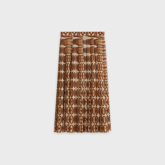 Women Midi Plissée Skirt Skirt - Camel/Beige