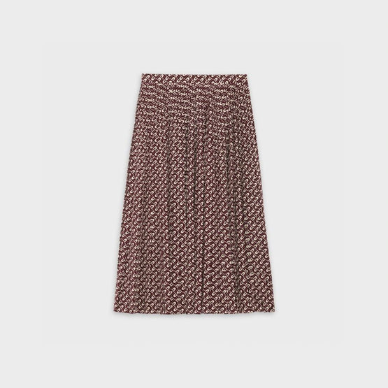 Women Midi Plissée Skirt - Prune