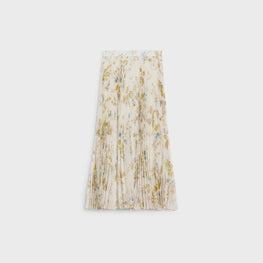 Women Plisse Soleil Skirt - Platre/Jaune/Bleu