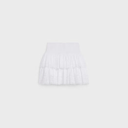 Women Courte Broderie Anglaise Skirt - White