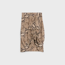 Women Asymétrique Drapée Skirt - Beige/Brun