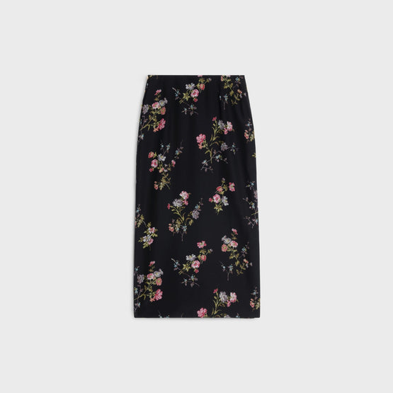 Women Entravée Fentes Côtés Skirt - Noir/Multicolore