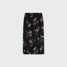 Women Entravée Fentes Côtés Skirt - Noir/Multicolore