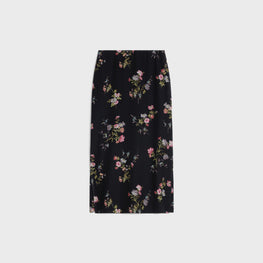 Women Entravée Fentes Côtés Skirt - Noir/Multicolore