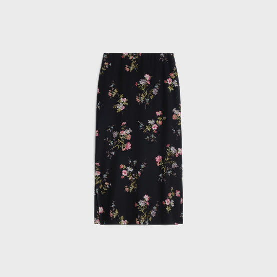 Women Entravée Fentes Côtés Skirt - Noir/Multicolore