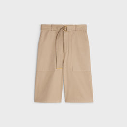 Women Ceinture D-Ring Cargo Shorts - Beige