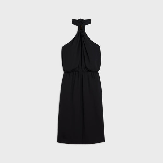 Women Drapee Barrette Signature Dress - Black