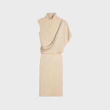 Women Manche Courte Drapée Dress - Champagne