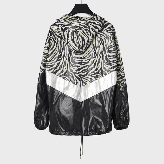 Men Decoupe Nylon Blouson - Black/White