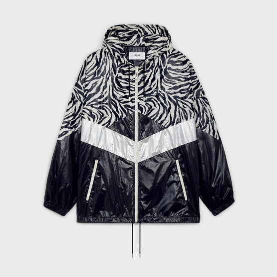 Men Decoupe Nylon Blouson - Black/White