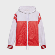 Women Zippée Capuche Celine Jacket - Blanc/Rouge