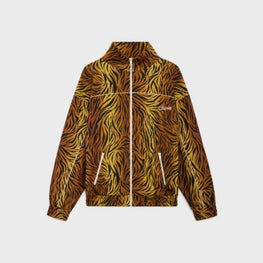 Men Loose Celine Sweat Zip Jacket - Tiger