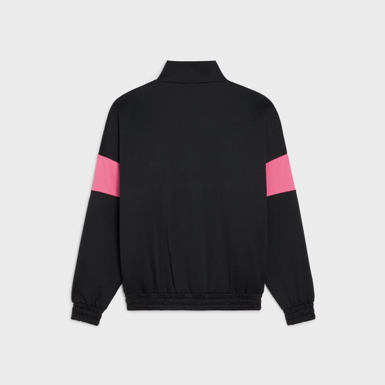 Men Sweat Zippé Découpes Jacket - Black/Rose Dahlia/Zebra