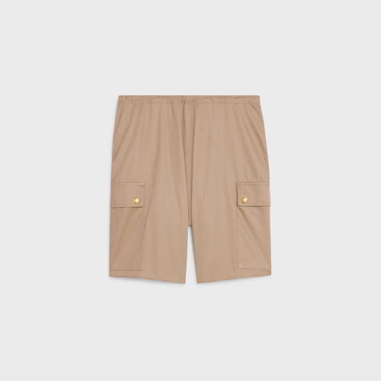 Women Cargo Shorts - Beige