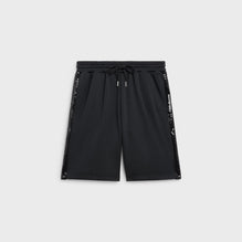 Women Droit Bandes Brodées Bermudas - Black