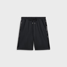 Women Droit Bandes Brodées Bermudas - Black