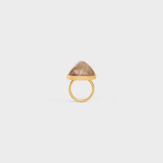 Women Quartz Ring - Gold/Quartz Rutile