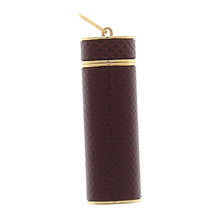 Women Leather Lipstick Pendant - Gold/Burgundy